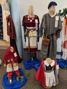 Three medieval outfits on display for the Iowa State Fair.